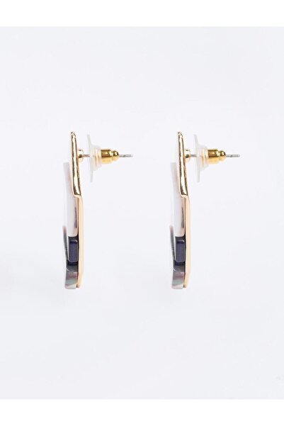 Jimmy Key Mavi Renk Bloklu Asimetrik Desenli Küpe