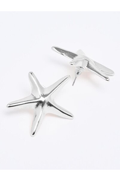 Jimmy Key Gümüş Rengi Yıldız Figürlü Metal Küpe