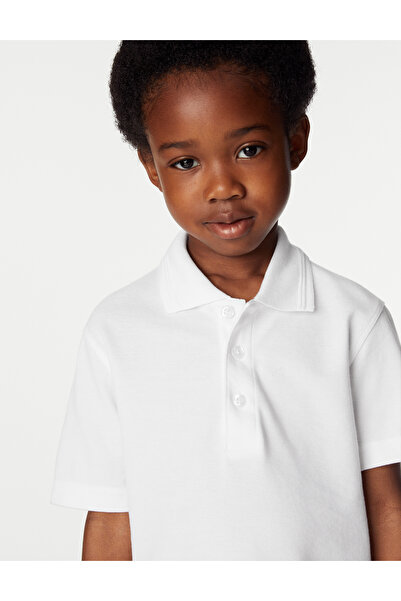 Marks & Spencer Saf Pamuklu 2'li Polo Yaka T-Shirt (2-16 Yaş)