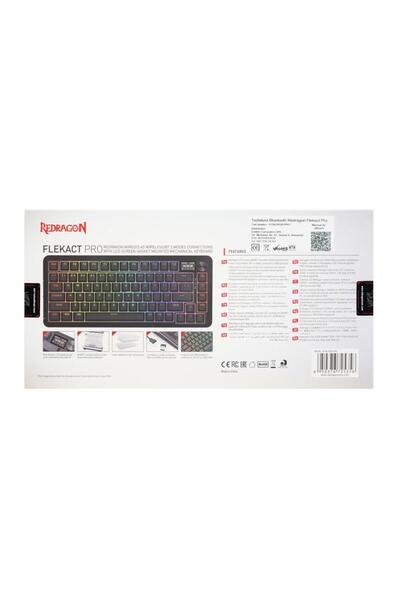 REDRAGON Flekact Pro Bluetooth and wireless mechanical gaming keyboard black RGB lighting