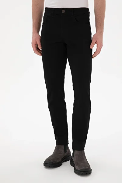 U.S. Polo Assn. Men's Black Canvas Trousers 50297545 -Vr046