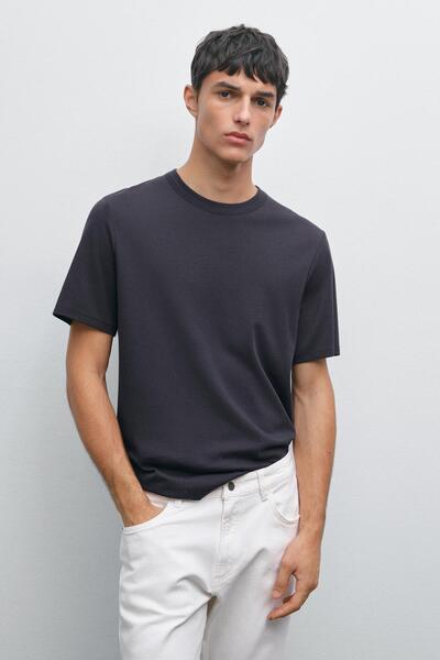 Massimo Dutti Pamuklu kısa kollu t-shirt