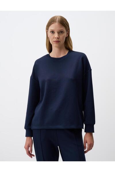 Jimmy Key Синій велосипедний комір, довгі рукави, оверсайз-светр