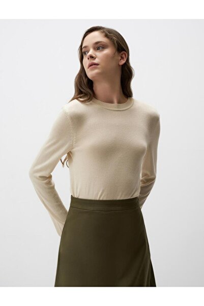 Jimmy Key Bej Bisiklet Yaka Dar Kesim Triko Kazak