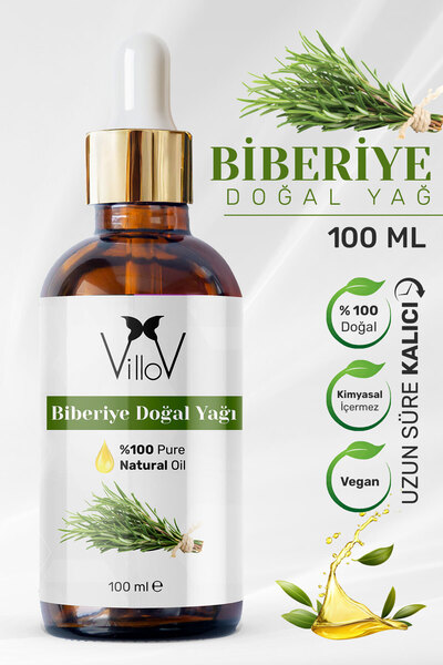 Villov Biberiye Uçucu Yağı Soğuk Sıkım %100 Saf ve Doğal Bitkisel Rosemary Es...