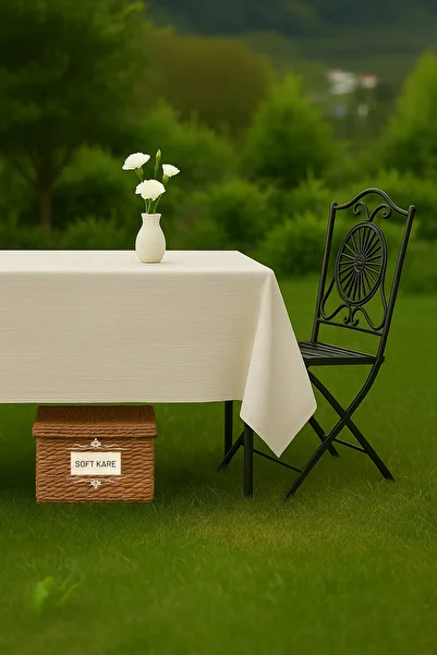 Soft Kare Pvc Fiber Tablecloth – Wipeable, Waterproof, Modern Pattern, for Kitchen and Dining Table