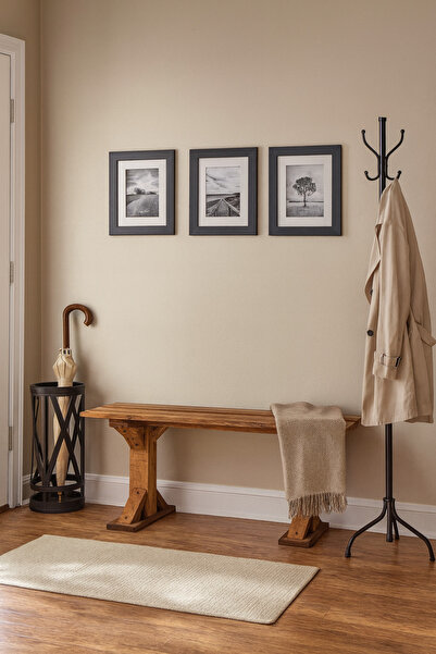 pinoxi Masif Ahşap Bank Mutfak Bankı Bench 100cm X 30cm Kahverengi