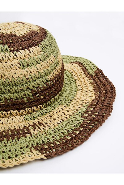 Jimmy Key Karışık Etnik Desenli Hasır Şapka