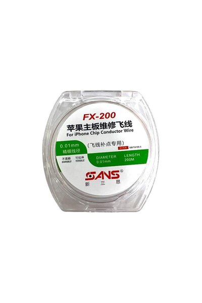 FX Sans FX-200 Emaye Kaplı İnce Bakır Yol Çekme Teli 0.01mm/200mt
