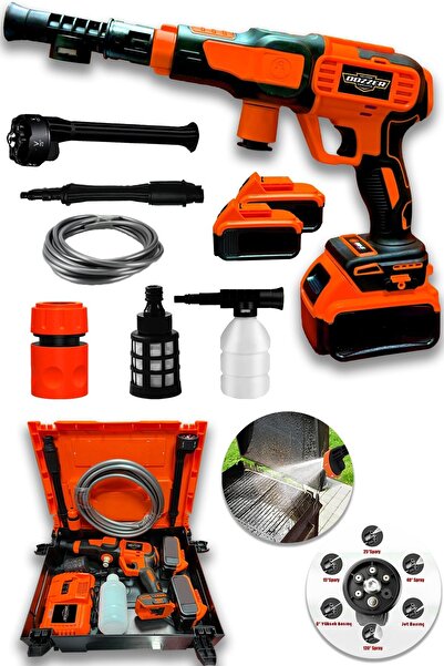 DOZZER Alman Köpüklü 2x Akülü Basınçlı Oto Bahçe Araba Sulama Yıkama Makinesi...