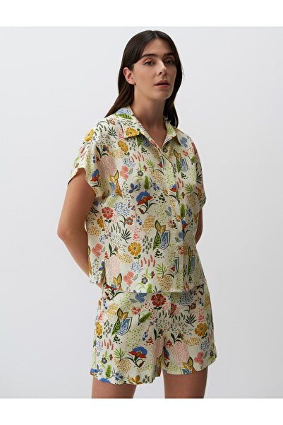 Jimmy Key Mixed Short Sleeve Patterned Linen Shirt