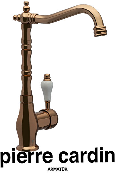 Pierre Cardin Rustik Kuğu Eviye Armatürü Rose Gold