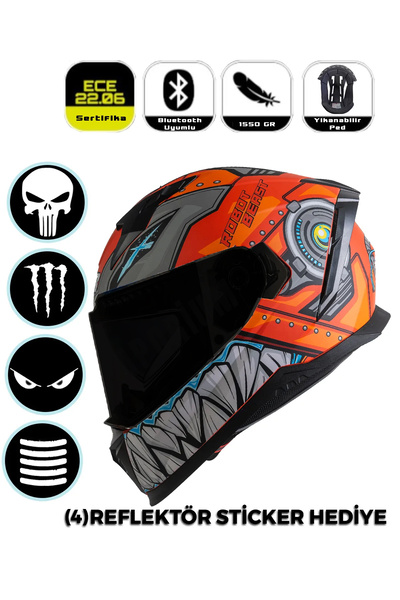 Emporium Ncr Stream Kapalı Kask Siyah Vizörlü (ECE-06)