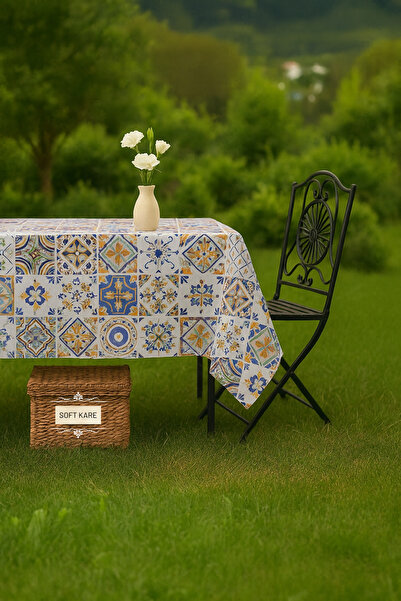 Soft Kare PVC Elyaflı Masa Örtüsü – Silinebilir, Su Geçirmez, Modern Desen, Mutfak ve Yemek Masası İçin