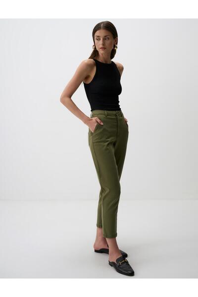 Jimmy Key Haki Normal Paça Cepli Gabardin Pantolon