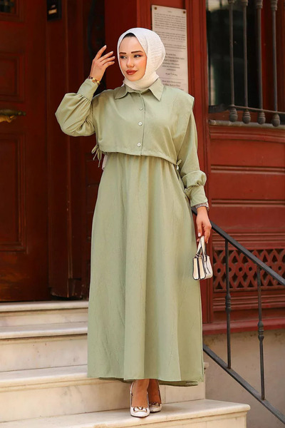 Tesettür Diyarı Rochie de îmbrăcăminte pentru hijab dublu din țesătură Lizza ...