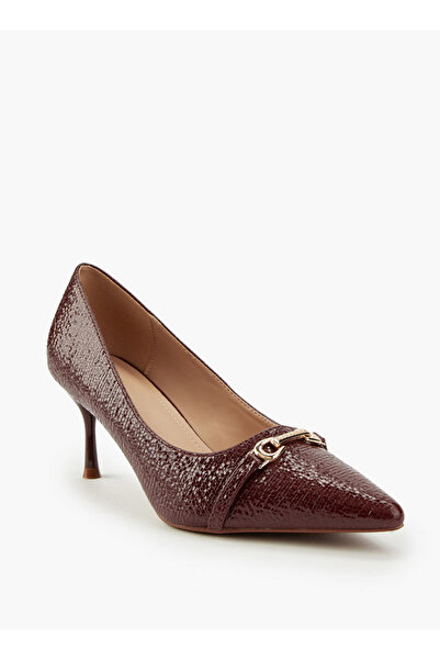 Flora Bella by Shoexpress Textured Slip-On Pumps with Stiletto Heels