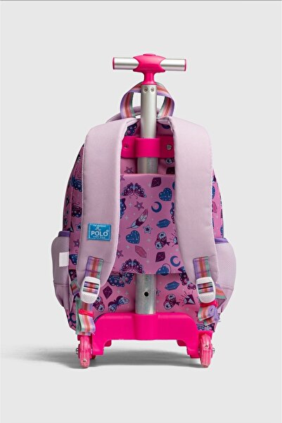 Kidessa 2217-My Polo Anatomik Sırt Yapılı Unisex Işıklı Tekerlekli İlkokul Çantası
