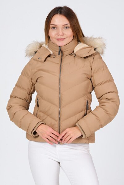 PIQUE Жіночий пуховик з капюшоном і хутряною підкладкою
