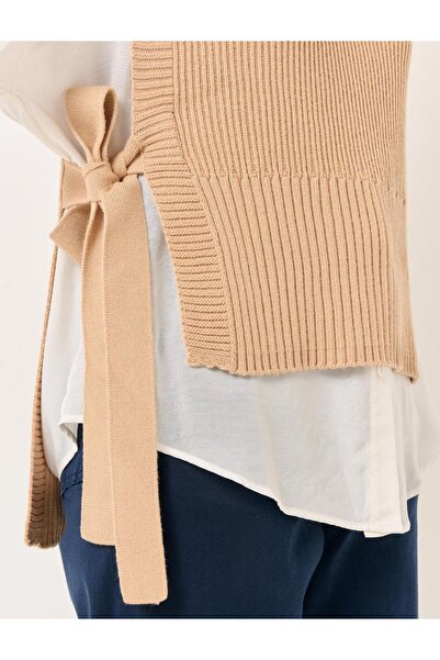 Jimmy Key Pletený sveter so zaväzovacím úpletom z ťavích vlasov