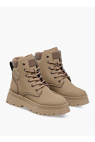 Flora Bella by Shoexpress Panelled Ankle Boots with Lace-Up Closure