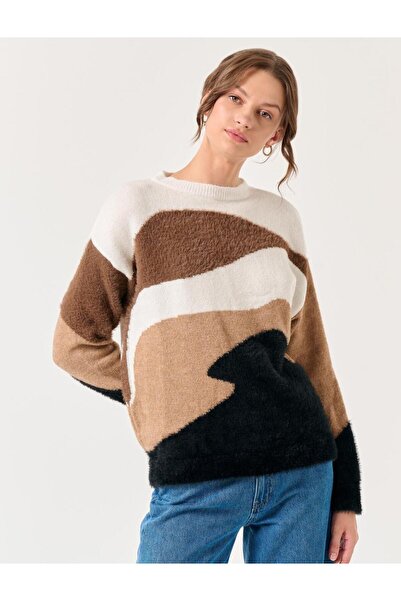 Jimmy Key Pulover de tricotaj cu model mixt cu decolteu