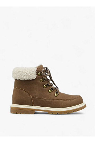 LBL by Shoexpress Solid Faux Fur Trim Boots with Zip Closure