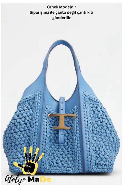 Atölye MaDe Tods Bag Kit Leather Weave Kit Baby Blue Color (Only Leather Kit ...