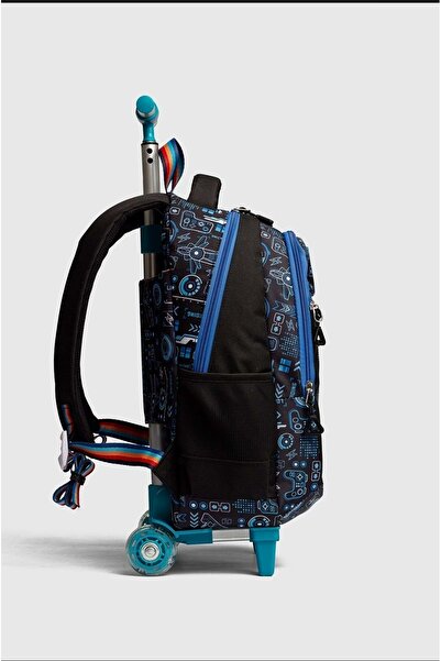 Kidessa 2217-My Polo Anatomik Sırt Yapılı Unisex Işıklı Tekerlekli İlkokul Çantası