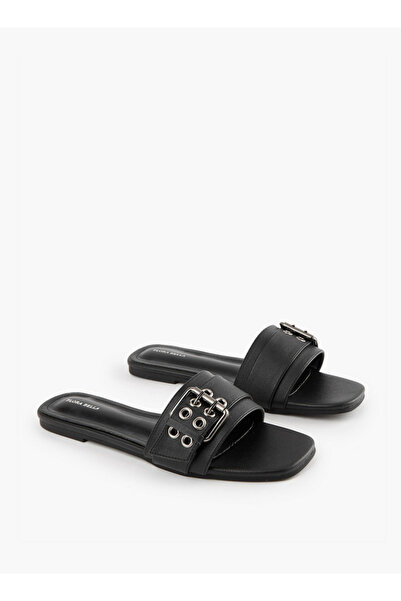 Flora Bella by Shoexpress Buckle Accent Slip-On Flat Sandals