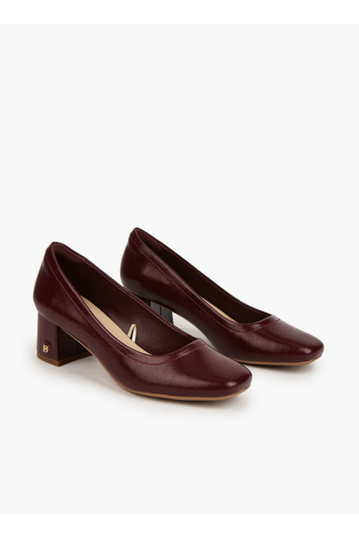 Flora Bella by Shoexpress Solid Slip-On Pumps with Block Heels