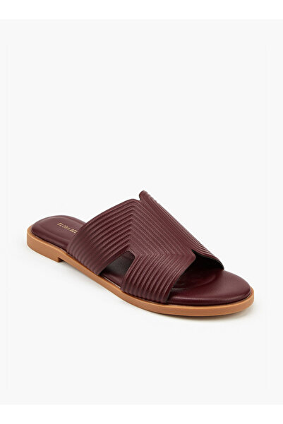 Flora Bella by Shoexpress Textured Slip-On Flat Sandals