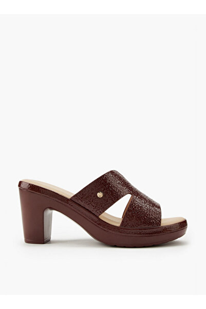 Flora Bella by Shoexpress Textured Slip-On Sandals with Block Heels