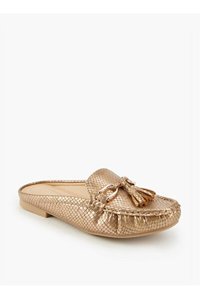 Flora Bella by Shoexpress Textured Mules with Tassels