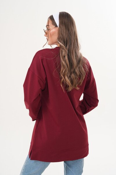 WestBound Burgundy Color Block Casual Sports Dress - Rib Detailed