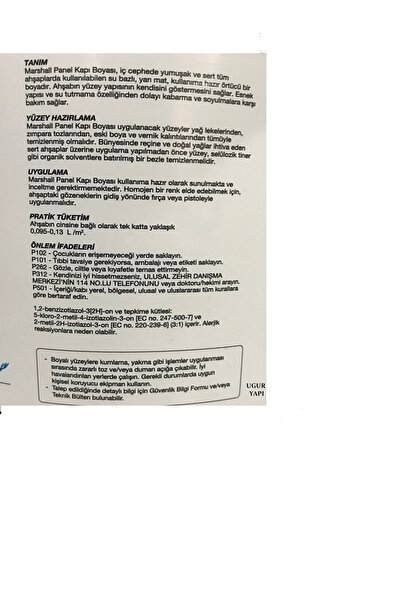 Marshall Su Bazlı Kokusuz Panel Kapı Boyası (AMERİKAN PANEL KAPILARDA YÜKSEK ÖRTÜCÜLÜK)
