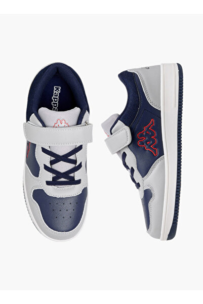 Kappa Boys' Colourblock Low Ankle Sneakers with Hook and Loop Closure