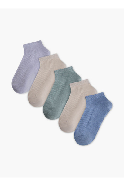 Celeste Textured Ankle Length Socks - Set of 5