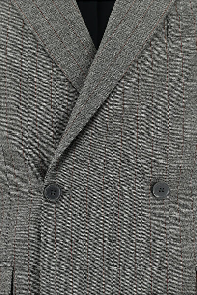 Kiğılı Regular Fit Çizgili Kruvaze Takım Elbise