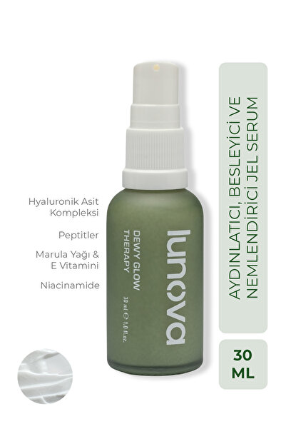 Lunova Aydınlatıcı Ve Nemlendirici Jel Serum | E Vitamini, Peptit, Hyaluronik...