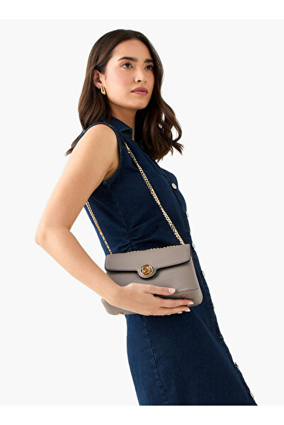 Paprika Textured Crossbody Bag with Chain Strap