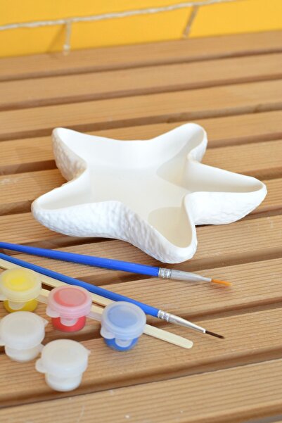 Bi' Dolu Dükkan Dekoratif Yıldız Tabak Boyama Seti | Beton Yıldız Takı Tabağı...