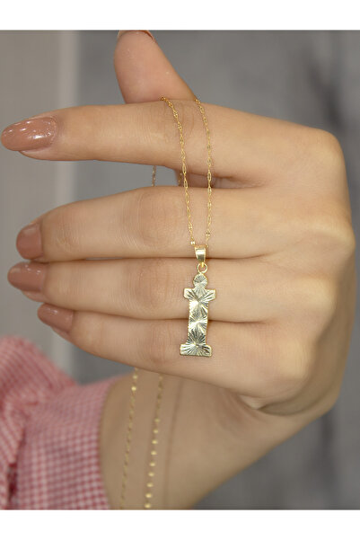 ZEYNEPLİ GOLD 14 Ayar Altın Press Füzyon İ Harfli Kolye