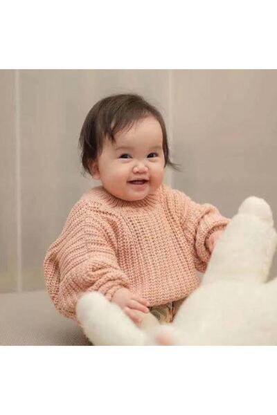 Sparrow Laurel Unisex Çocuk Bisiklet Yaka Oversize Triko Kazak,Kız Çocuk Kazak 6 Ay-5 Yaş