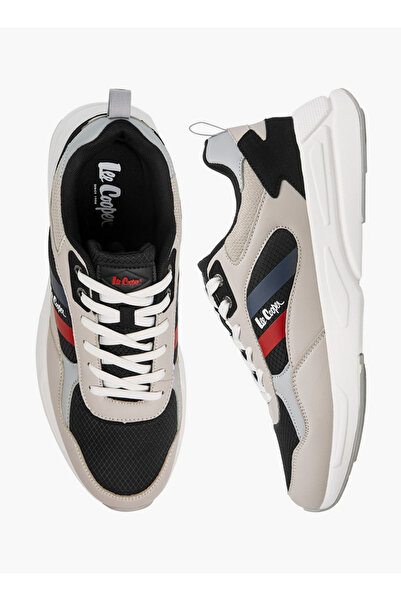 Lee Cooper Men's Panelled Lace-Up Sneakers with Pull Tabs