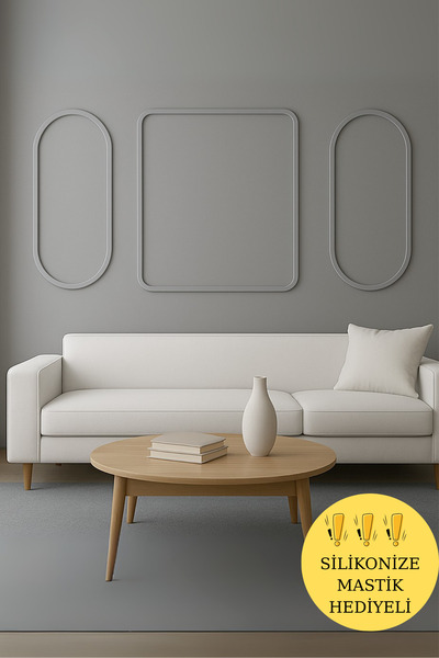 ELF DEKOR Modern Dekoratif Duvar Paneli – Ahşap Duvar Çıtası Oval Serisi