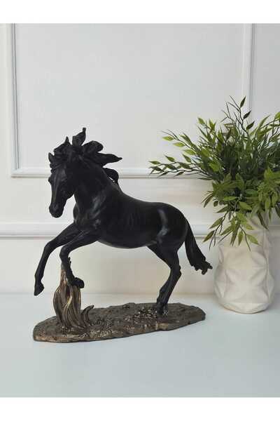 Dekoromi Dekoratif Şaha Kalkan At Heykel Biblo 28X31 CM