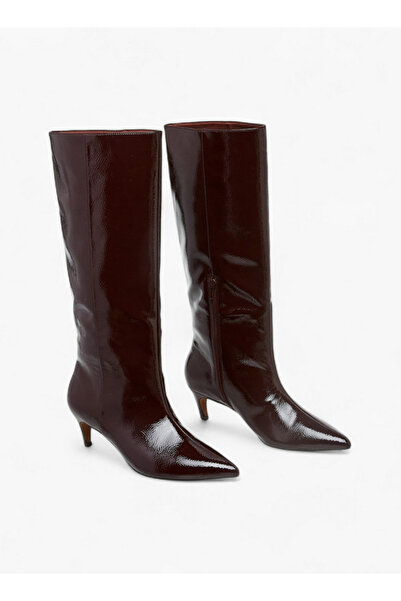 Celeste Women's Solid High Shaft Boots with Zip Closure and Stiletto Heels