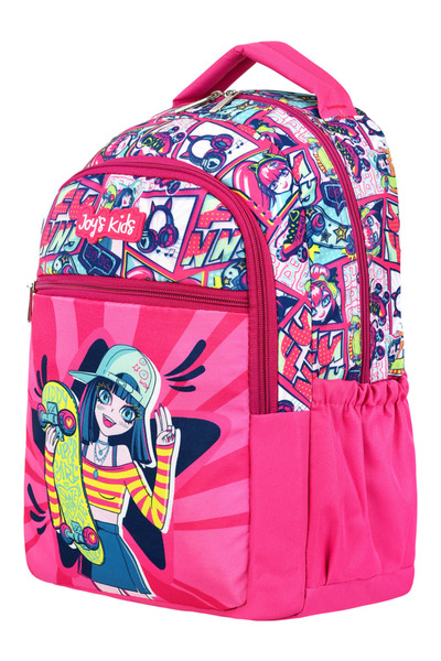 Bliss Lisanslı Pembe Kaykay Desenli İlkokul Çantası Termal Beslenme Çantası Ve Kalemlik 3'lü Set