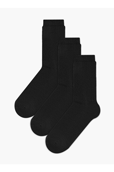 Le Confort Textured Non Terry Crew Length Socks - Set of 3